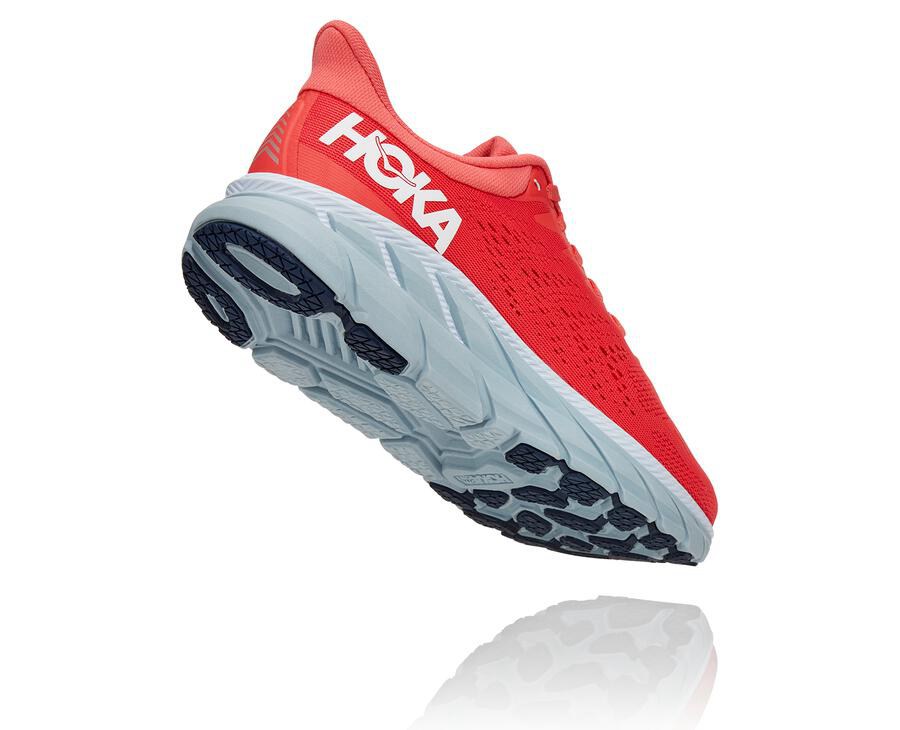 Hoka One One Tenisky Damske Červené/Biele - Clifton 7 - 15709-ZCJB